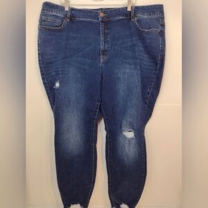 Lane Bryant women's curvy fit distressed skinny jeans size (26)